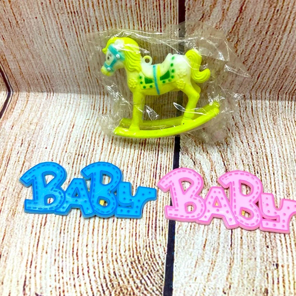 Baby Shower Cake Toppers/Decor Baby Blue Pink & Yellow Vintage